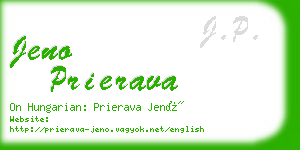 jeno prierava business card